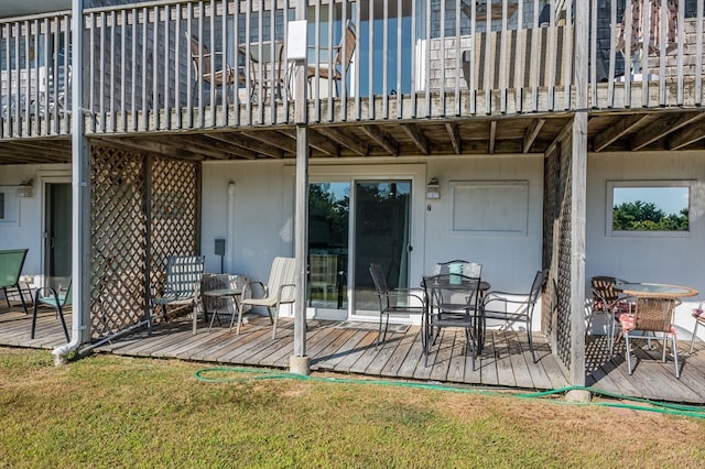 view of patio featuring a deck