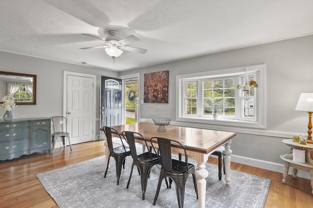 2 Putnam Ln, Auburn, MA 01501 - dining space with ceiling fan and wood finished floors