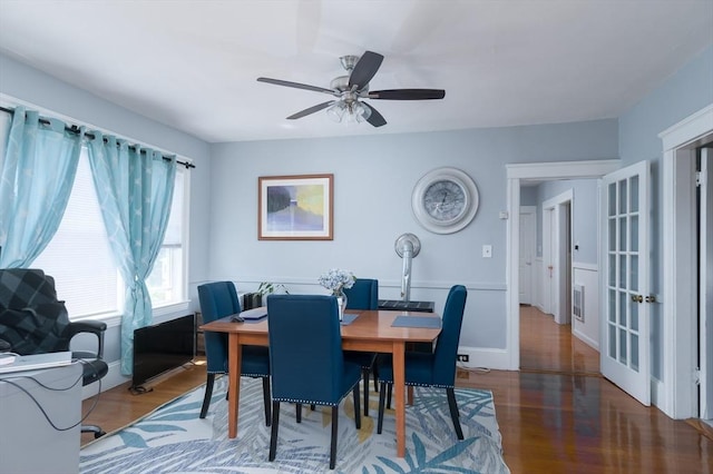 30-32 Loxwood St, Worcester, MA 01604 - dining area with ceiling fan and wood finished floors