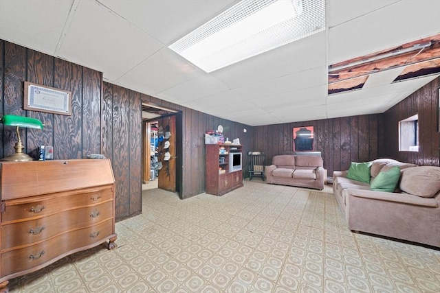 70 Bestick Rd, Braintree, MA 02184 - living room featuring wood walls
