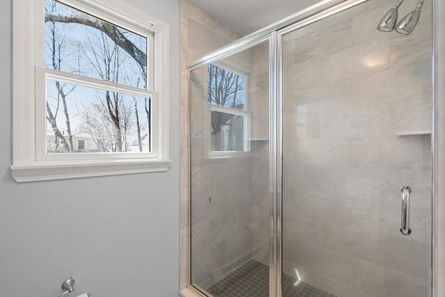 full bathroom with a stall shower