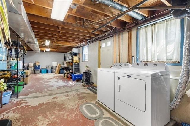 115 Winter St, Whitman, MA 02382 - basement with washing machine and clothes dryer