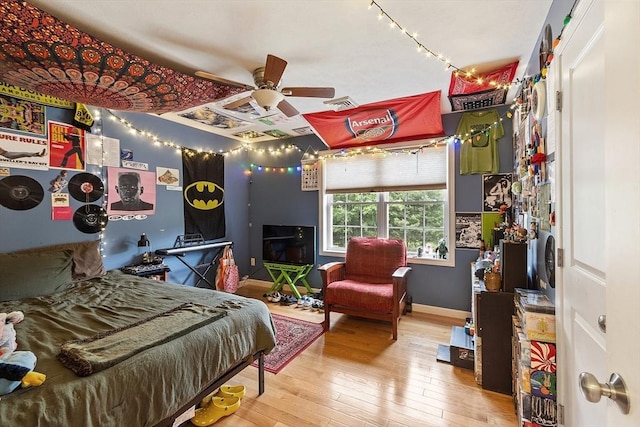 38 Phyllis Ln, Greenfield, MA 01301 - bedroom with wood-type flooring, baseboards, and ceiling fan