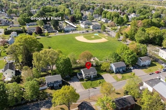 aerial perspective of suburban area