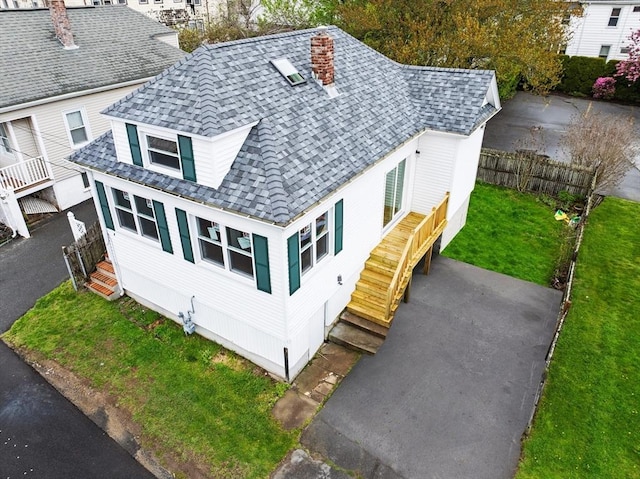 view of subject property