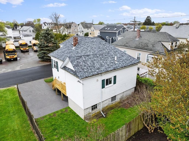 aerial view of residential area