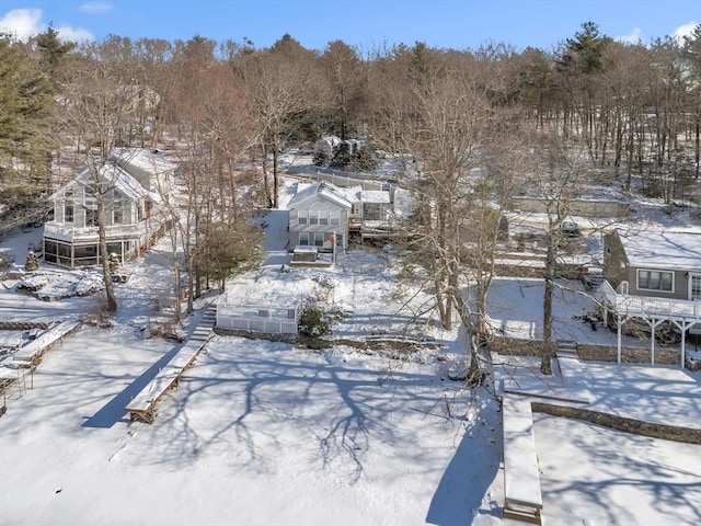 view of snowy aerial view