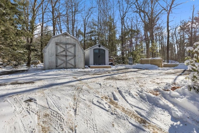 view of snow covered structure