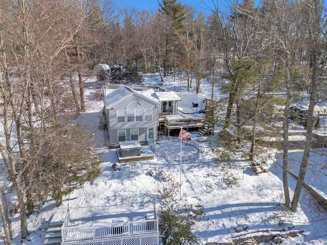 view of snowy aerial view