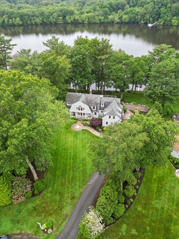 9 Twig Rush Ln, West Newbury, MA 01985 - aerial view of property and surrounding area featuring a large body of water