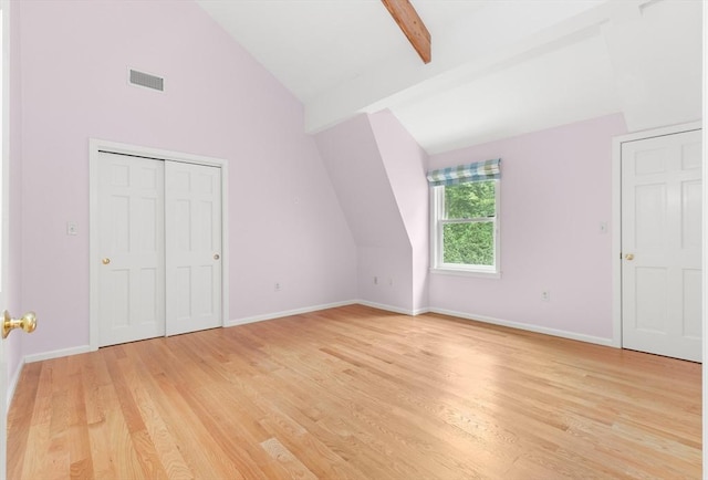 9 Twig Rush Ln, West Newbury, MA 01985 - bonus room featuring light wood-style flooring, beamed ceiling, and high vaulted ceiling