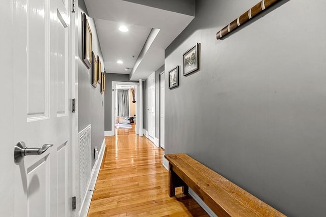 99 Washington St Unit 23, Salem, MA 01970 - hallway with light wood-type flooring, recessed lighting, and baseboards