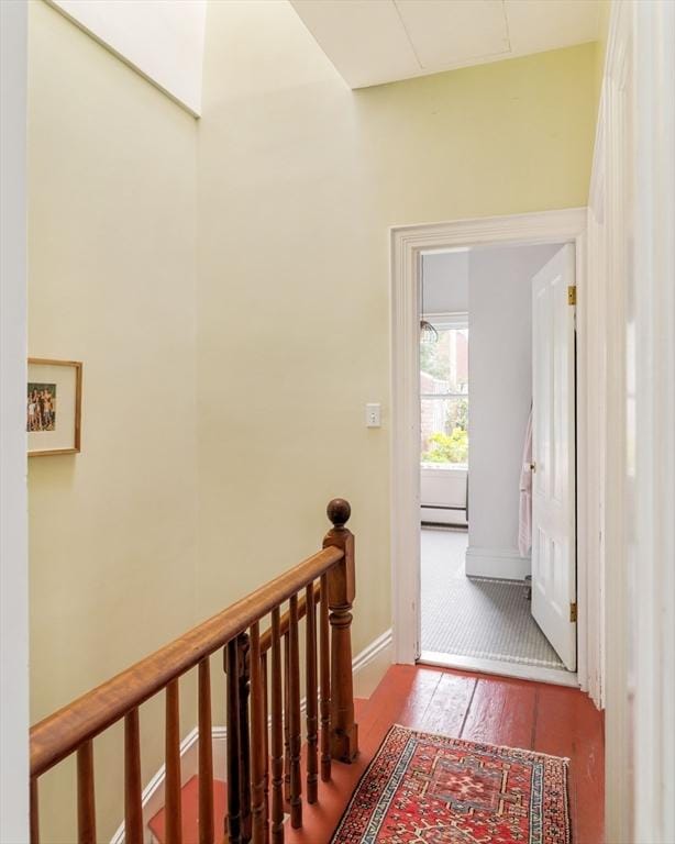 8 Oak St Unit 8, Cambridge, MA 02139 - hall with an upstairs landing and wood finished floors