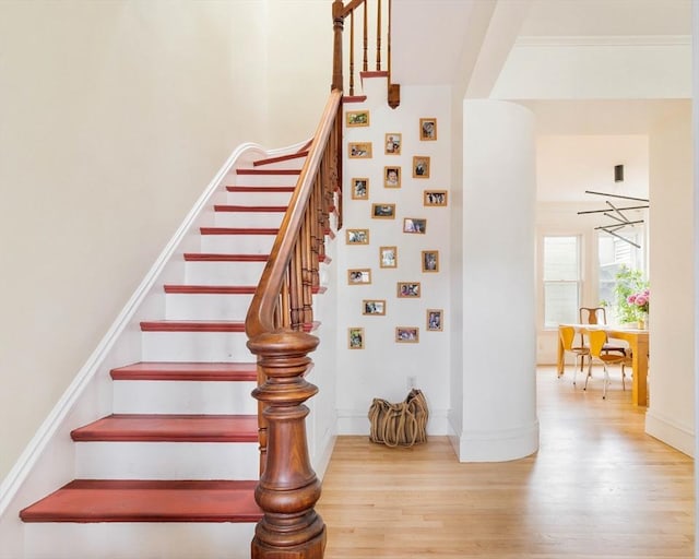 8 Oak St Unit 8, Cambridge, MA 02139 - stairway featuring wood finished floors and baseboards