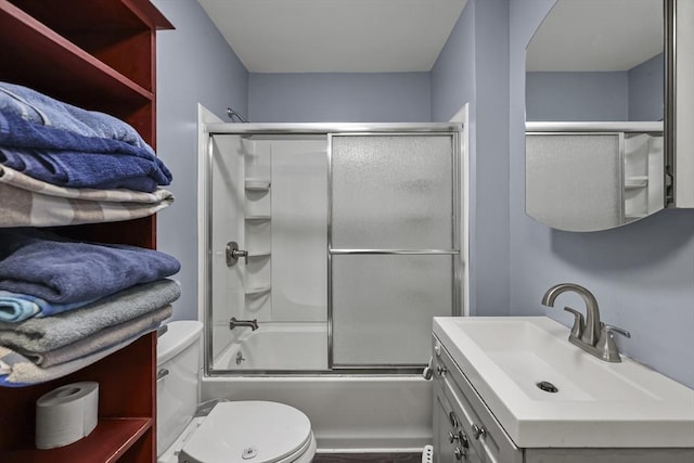 42 Briggs Ave, Pittsfield, MA 01201 - full bathroom with toilet, vanity, and combined bath / shower with glass door