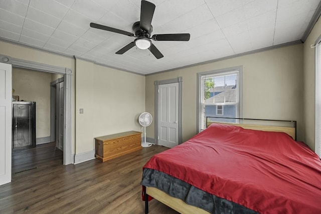 42 Briggs Ave, Pittsfield, MA 01201 - bedroom featuring crown molding, wood finished floors, a ceiling fan, and baseboards