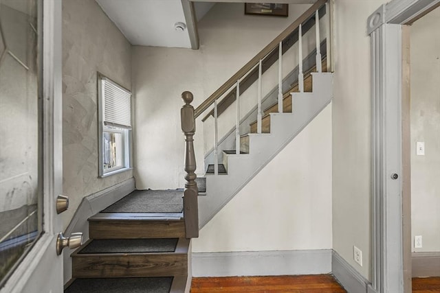 42 Briggs Ave, Pittsfield, MA 01201 - staircase featuring wood finished floors and baseboards
