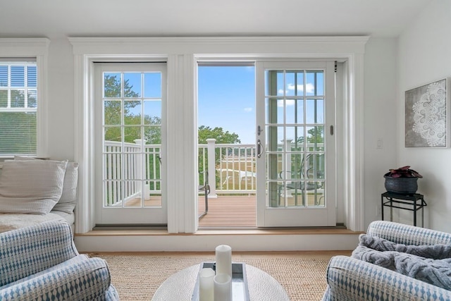 entryway featuring carpet flooring