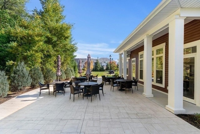 view of patio with outdoor dining space