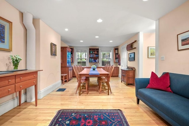 66 Rutland St, Boston, MA 02118 - dining space with light wood-style floors and recessed lighting