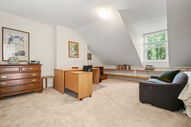 66 Rutland St, Boston, MA 02118 - home office with light colored carpet and vaulted ceiling