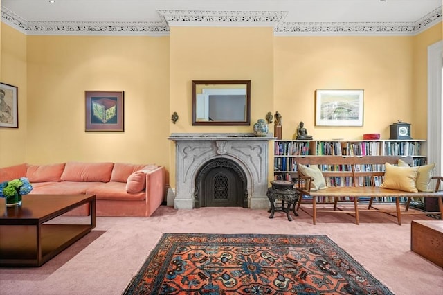 66 Rutland St, Boston, MA 02118 - living room with carpet flooring and a premium fireplace