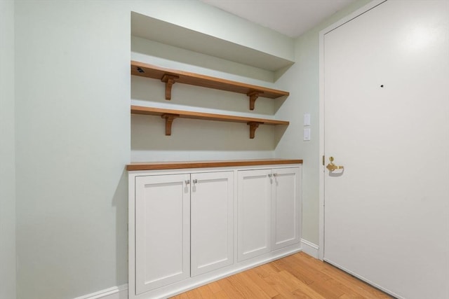 interior space with light hardwood / wood-style flooring