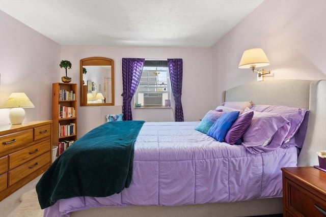carpeted bedroom featuring cooling unit