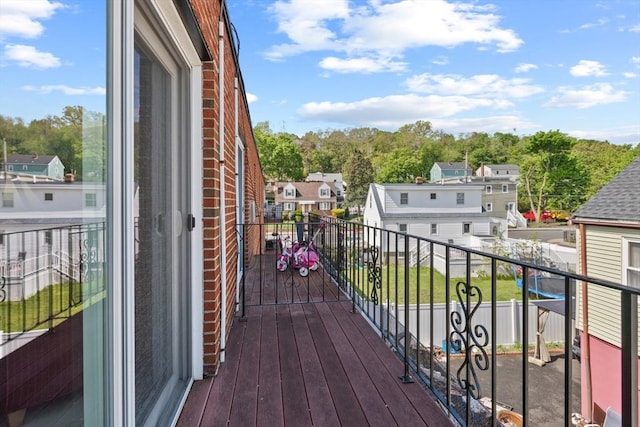 balcony with a residential view