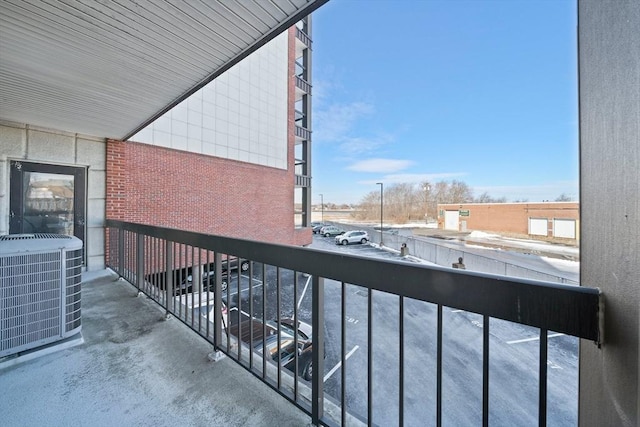 balcony with central AC unit