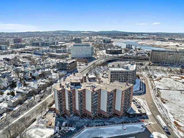 drone / aerial view featuring a city view