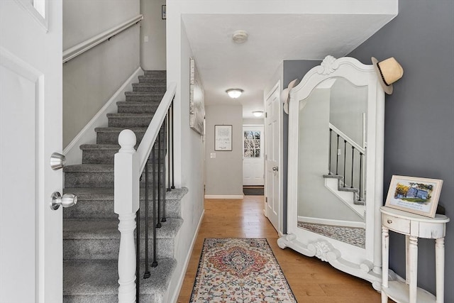 entryway featuring hardwood / wood-style flooring