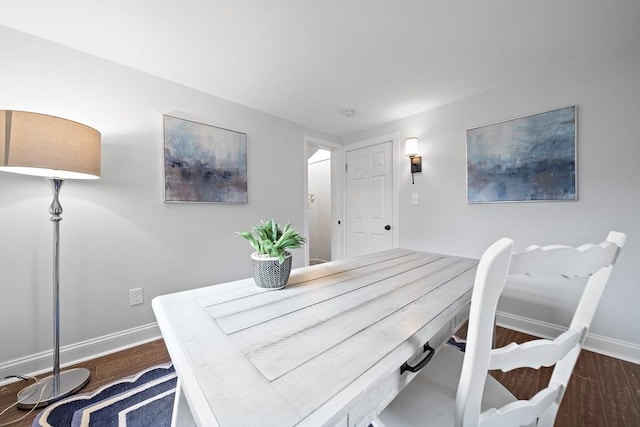 323 N Main St, Cohasset, MA 02025 - dining space with baseboards and dark wood-style flooring