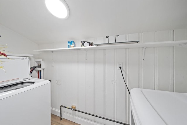 323 N Main St, Cohasset, MA 02025 - laundry room with washer / dryer and light wood finished floors