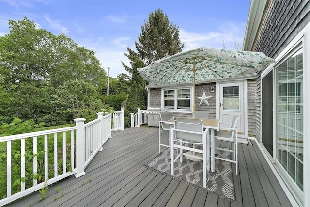 323 N Main St, Cohasset, MA 02025 - wooden deck featuring outdoor dining area
