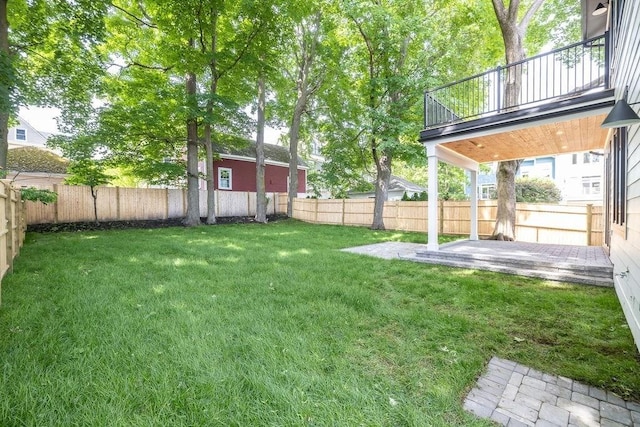 1597 Centre St Unit 2, Newton, MA 02461 - view of yard featuring a patio and a balcony