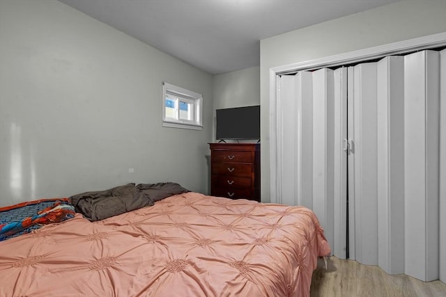 bedroom featuring light wood-type flooring