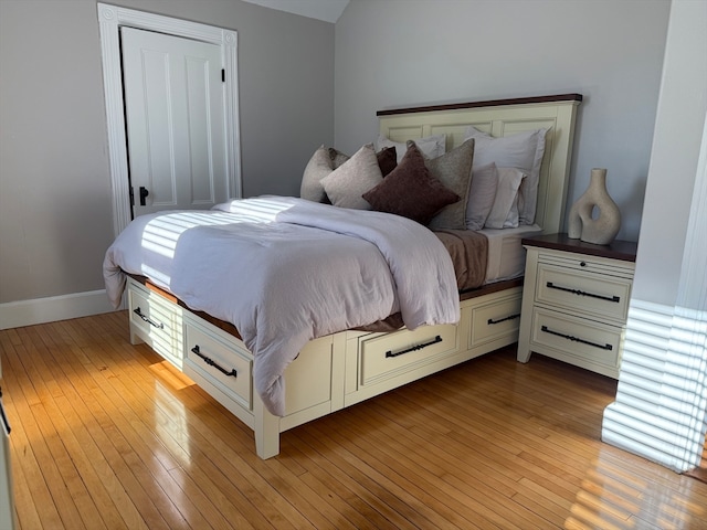 bedroom featuring light hardwood / wood-style flooring