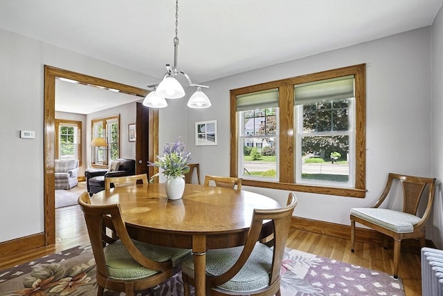 247 S St, Wrentham, MA 02093 - dining area featuring radiator, healthy amount of natural light, baseboards, and wood finished floors