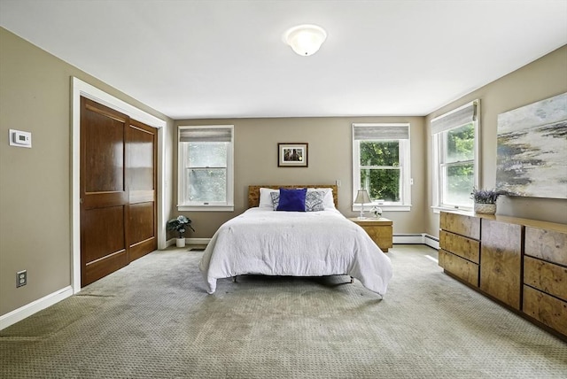 247 S St, Wrentham, MA 02093 - bedroom featuring carpet flooring, baseboards, and a baseboard radiator