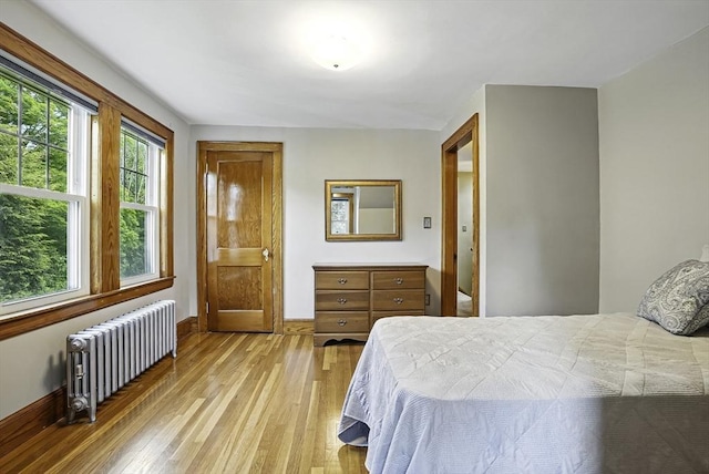 247 S St, Wrentham, MA 02093 - bedroom featuring radiator heating unit, light wood-type flooring, and baseboards