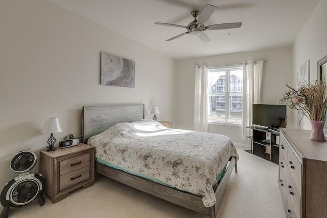 6 Overlook Dr Unit 207, Andover, MA 01810 - bedroom with baseboards, ceiling fan, and light carpet