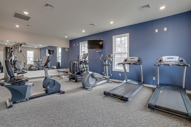 6 Overlook Dr Unit 207, Andover, MA 01810 - exercise room featuring visible vents and plenty of natural light