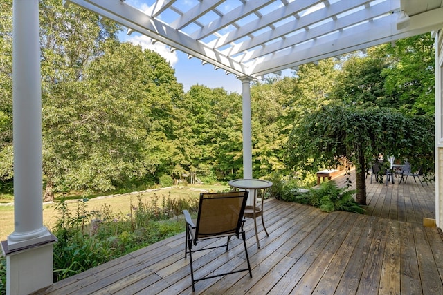 deck with a pergola