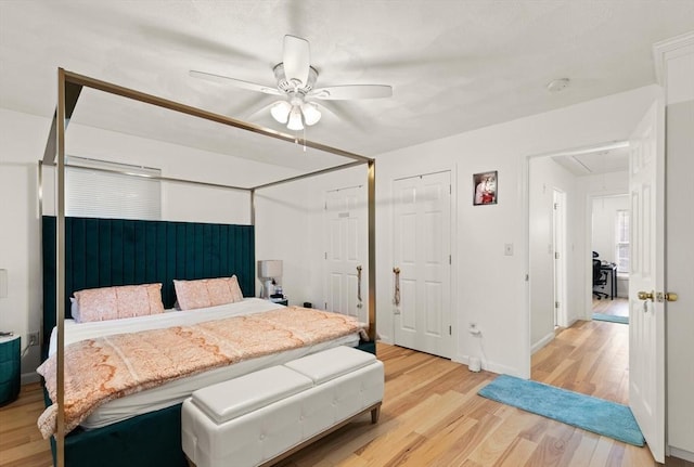 15 N St Unit 2, Haverhill, MA 01830 - bedroom featuring attic access, light wood finished floors, and ceiling fan