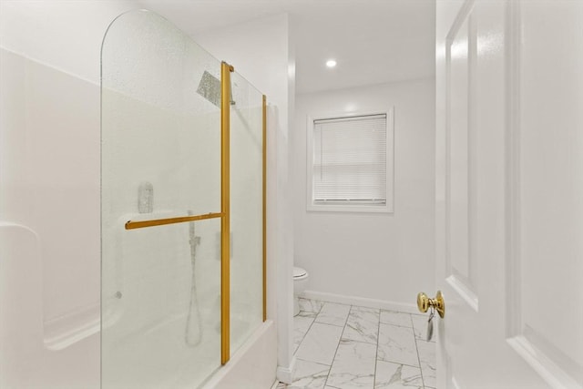 15 N St Unit 2, Haverhill, MA 01830 - full bath with marble finish flooring and recessed lighting