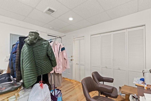 15 N St Unit 2, Haverhill, MA 01830 - mudroom featuring wood finished floors, a paneled ceiling, and recessed lighting