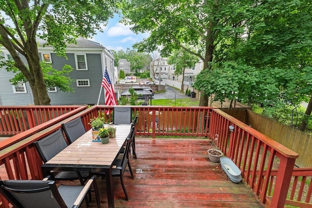 15 N St Unit 2, Haverhill, MA 01830 - deck featuring outdoor dining space and a residential view