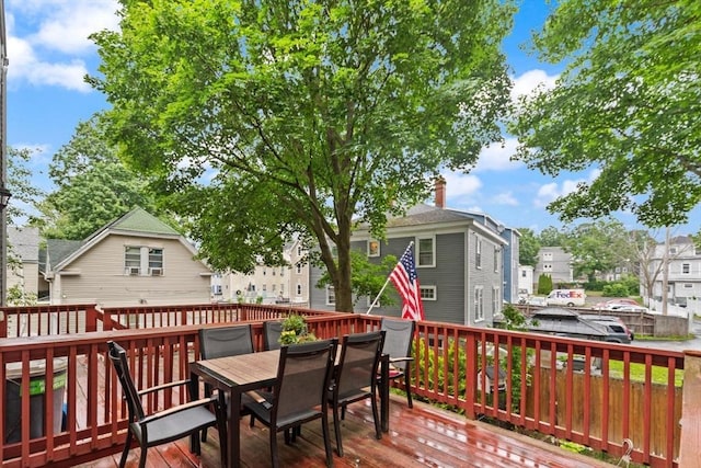 15 N St Unit 2, Haverhill, MA 01830 - wooden terrace featuring a residential view and outdoor dining space