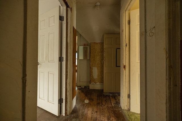 hall featuring dark hardwood / wood-style floors